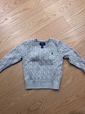 Polo Ralph Lauren Cable-Knit Crewneck Sweater - Heather Gray - 3T